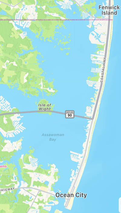 Bayside Boat Rental - Pontoon Riding Area Map
